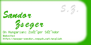 sandor zseger business card